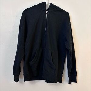 Hollister Women's Hoodie Sweatshirt Full Zip Fleece Long Sleeve Black Size XS